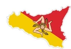 Sticker decal emblem flag flag map map Sicily Italy