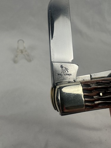 Bulldog Brand Pitt Bull Germany Hammer Forged 3 Blade Stag Handle Pocket Knife - Picture 10 of 12