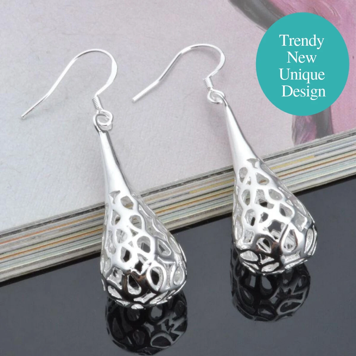 Silver water deals drop earrings