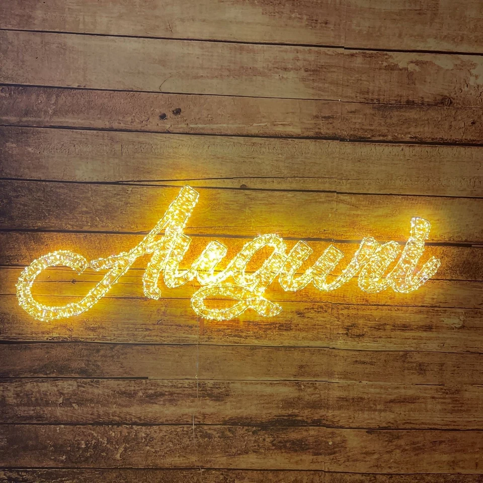 AUGURI 3D Scritta Luminosa con 4000 Led Decorazione Natale Negozio Bar Casa ecc