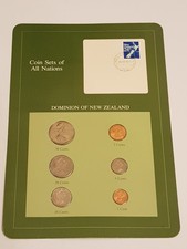 NEW ZEALAND Uncirculated Coin Sets of All Nations Card - 1 2 5 10 20 50 Cents