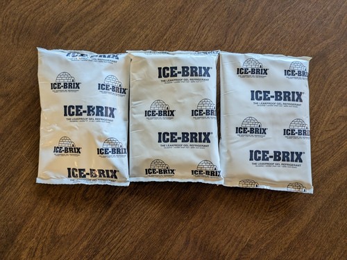 Three 3 IB8 ICE-BRIX Cold Packs, 6 Oz, 6" X 4" X 3/4", Reusable, Non-Toxic