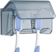 Ventilation Wall Mounted Toothbrush Storage Organizer with Cover, 2 Slots