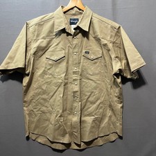 Wrangler Mens Tan Khaki Western Pearl Snap Short Sleeve Shirt XXL MS3140T NWT