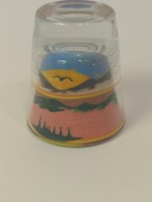 Vintage Handcrafted Southwestern Sand Art Glass Souvenir Mountain Scene