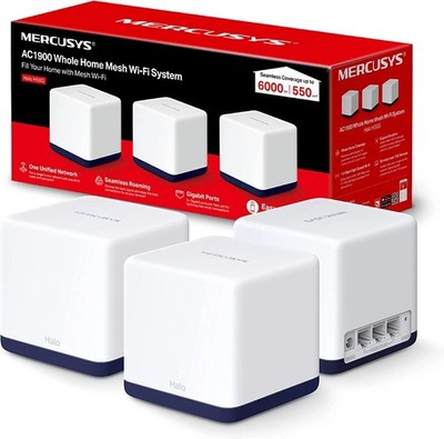 Mercusys AC1900 Halo H50G (3er Pack) Ganzes Haus Haus Mesh WLAN System Abdeckung
