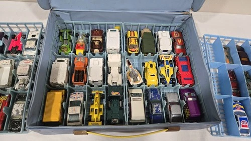 Matchbox Vintage case containing 44 loose cars from Matchbox, Hot Wheels, Lesney