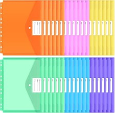 30pcs Binder Sleeves, Binder Pockets for 3 Ring, Binder Folders, 11 Holes,