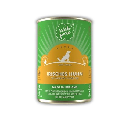 Irish Pure ADULT Irisches Huhn mit Gemüse & Kelp-Alge 6 x 390 g | Hundefutter