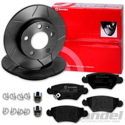 brembo GESCHLITZTE BREMSSCHEIBEN + BELÄGE HINTEN für OPEL ASTRA G bis Bj. 5/2001