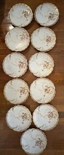 M. Redon Limoges, Floral/Gold Scalloped Edge, 11 Decorative Plates, 9", France