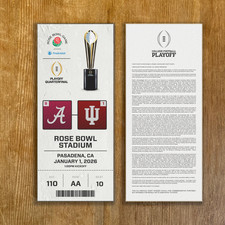 INDIANA vs ALABAMA 2026 CFP Rose Bowl Customizable Replica Ticket Stub Any Seat
