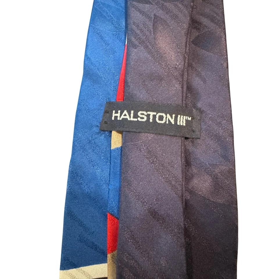 Halston III 意大利丝绸领带几何艺术灵感奢华宣言领带 — 第 2/4 张图片