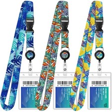 Cruise Lanyards, 3 Pack Waterproof Lanyard with Retractable Multicolor