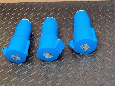 3 x BALS CEE-NORM 240 Volt 32 Ampere Buchse Steckdose 3 Pin 200V-250V blau