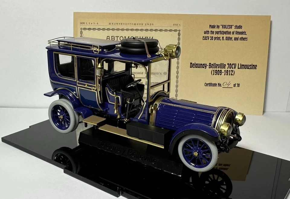 Delaunay-Belleville 70CV SMT 1913 NEW!  Studio "Koleso" 143 - Image 2 of 4