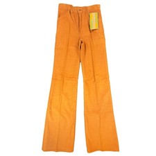 Maverick Vintage 70s Corduroy Flare Pants Juniors 7 Orange Bell Bottoms NWT