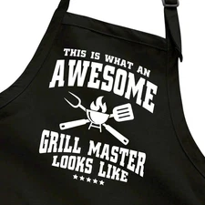 Funny Barbecue Apron Full Length w/Pockets Awesome Grill Master Best Chef Apron