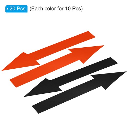 20Pcs 8"x2" Arrow Sticker PVC Adhesive Large Arrow Sign Black/Red - Afbeelding 3 van 6