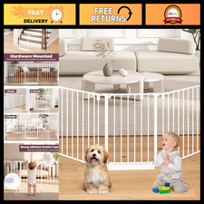Extra Wide Baby Gate 29.4-78"  Long Indoor Dog Gates for Stairs  Doorways