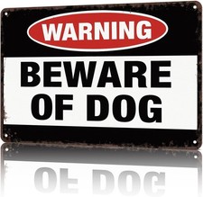 Funny Tin Metal Signs Home D cor 8x12 Warning: Beware Of Dog Poster Wall Art for