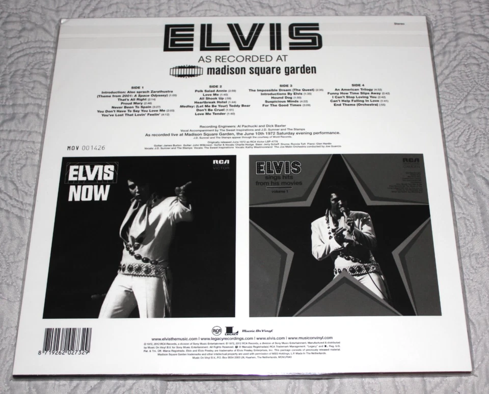 ELVIS PRESLEY - Madison Square Garden (2023 MOV #ed / White Marbled 2-LP Vinyl) - Image 2 of 3