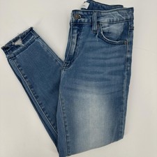 KanCan Jeans Womens 9/28 Blue Distressed Skinny Raw Hem Stretch Denim KC7318L