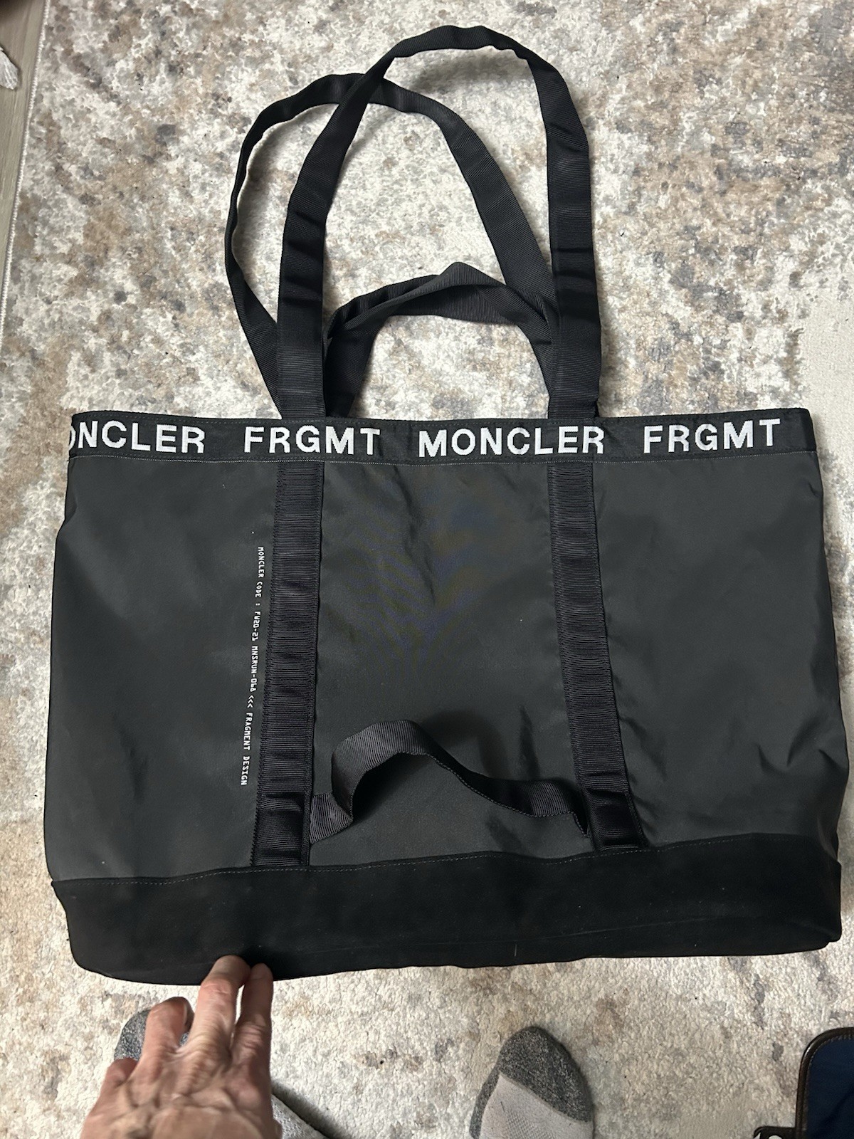 Rare Moncler Genius Fragment Hiroshi Fujiwara Tote Bag 24x18 Retail $2500 image 2