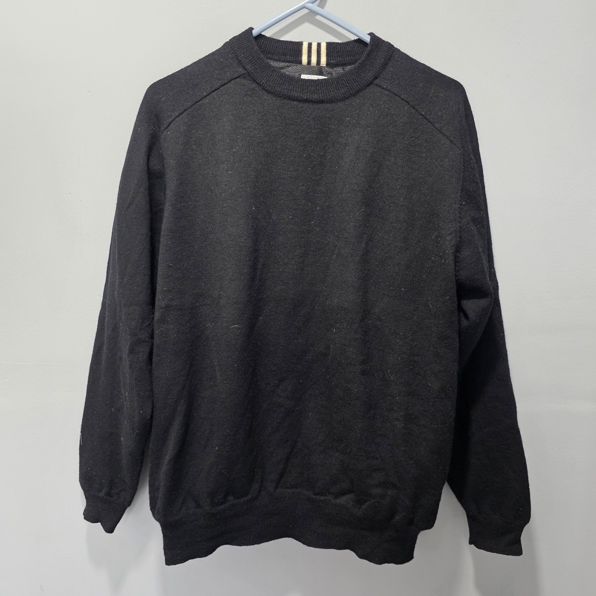 Vtg Adidas Sweater Men's Size M Wool Long Sleeve Crewneck Pullover