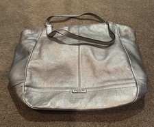 Coach Metallic Silver Leather Bag
