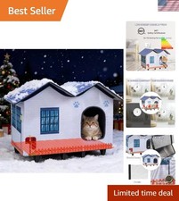 Indoor/Outdoor Heated Cat Shelter - Easy Assembly