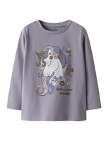 Name IT MäDchen Nmftulinea Ls Top, Lavender Gray, 110 Cm
