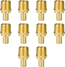 Pex Fittings 1/2 Inch, 10-Pack 1/2" Pex Male Adapter, 1/2" NPT to 1/2" PEX, No L