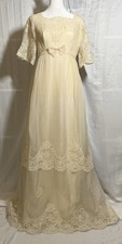 Vintage Alfred Angelo MICHELE Wedding Dress Lace Organza Boho 60  s bride romance