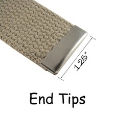 25 Metal Belt Buckle End Tips for Webbing - 1.25 Inch 32mm - Nickel Plated