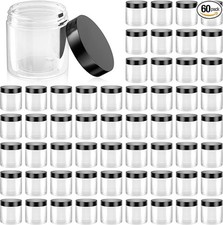 60 Pack 4 Oz Plastic Containers with Lids, OBKJJ Clear Travel Size Leak Proof