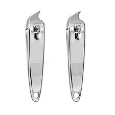 DNHCLL 2 PCS Metal Slanted Edge Nail Cutting 2 Count Pack of 1 , Silver