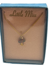 Vintage  Little Miss  Mushroom Pendant Necklace NOS A