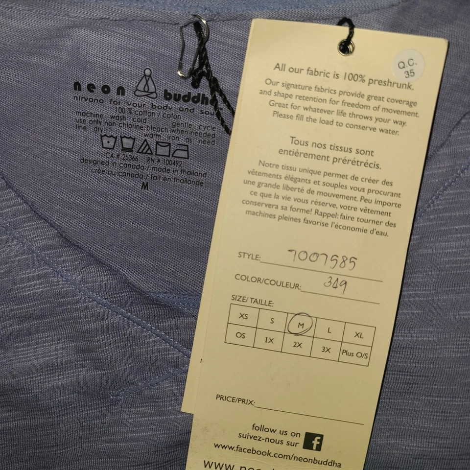 2122) Новый с Ярлыками NEON BUDDHA средний хлопок вязаная футболка синий пуловер туника верхний новый  - Изображение 2 из 4