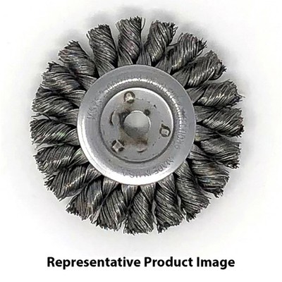 United Abrasives 03378 4'' Carbon Steel Wire Wheel Non-Threaded Twist Knot 4 pack