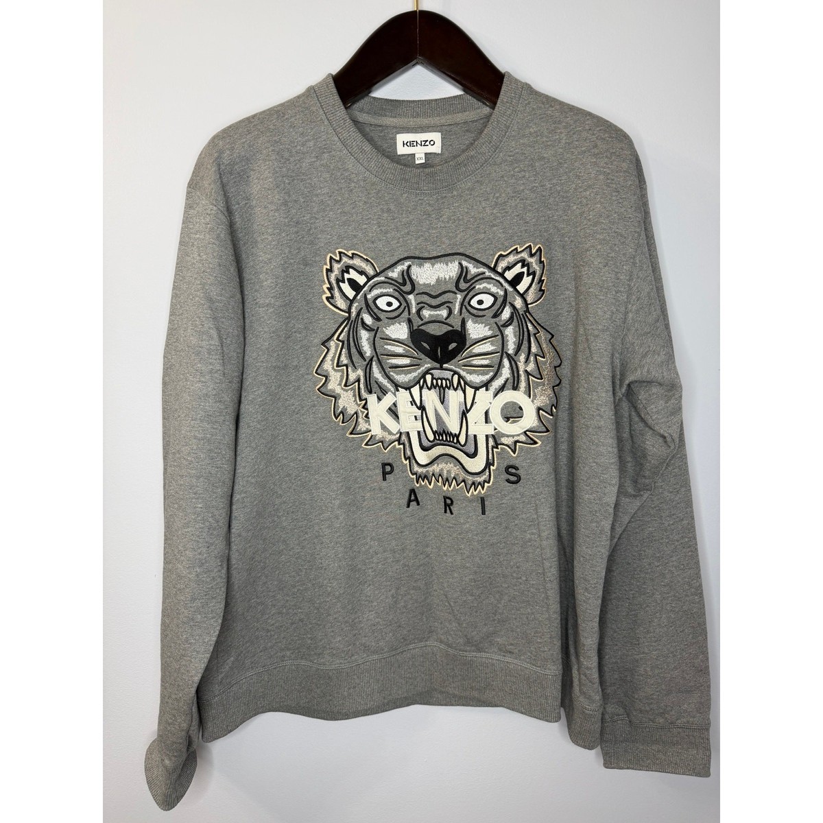 Kenzo Grey Original Tiger Sweatshirt Embroidered Men's XXL | eBay