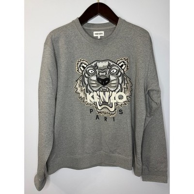 Kenzo Grey Original Tiger Sweatshirt Embroidered Men's XXL | eBay