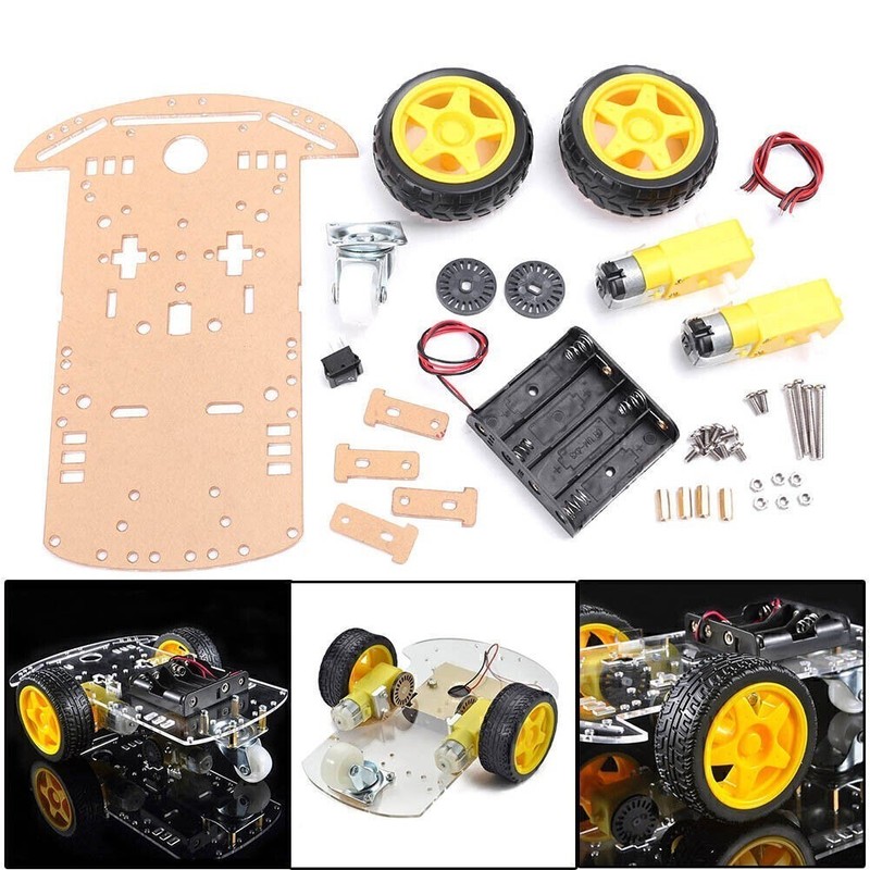 Smart Robot Car Chassis Set Kit/Speed Encoder Battery Box   Gear Motor HF po