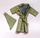 🖤 Handmade 🖤 Vintage Beige Belted Jacket & Scarf Doll Outfit Fits Sindy Barbie