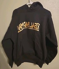 CRIMEWAVE "REAL BAD MAN" Made in USA Black Hoodie Sweatshirt - Men's MED