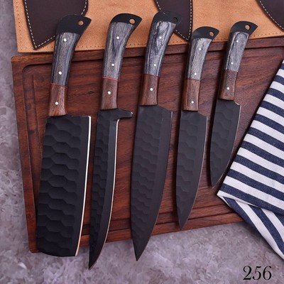 Handmade HAND FORGED DAMASCUS STEEL CHEF KNIFE Set Kitchen Knives SET
