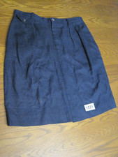 Ralph Lauren Collection Made in USA Navy Blue Pencil 100 Linen Skirt Size 14