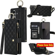 Wallet Case for Galaxy Z Fold 8, Card Holder RFID Strap Black