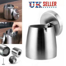 Outdoor Ashtray with Lid for Cigarettes Stainless Steel Windproof Rainproof UK