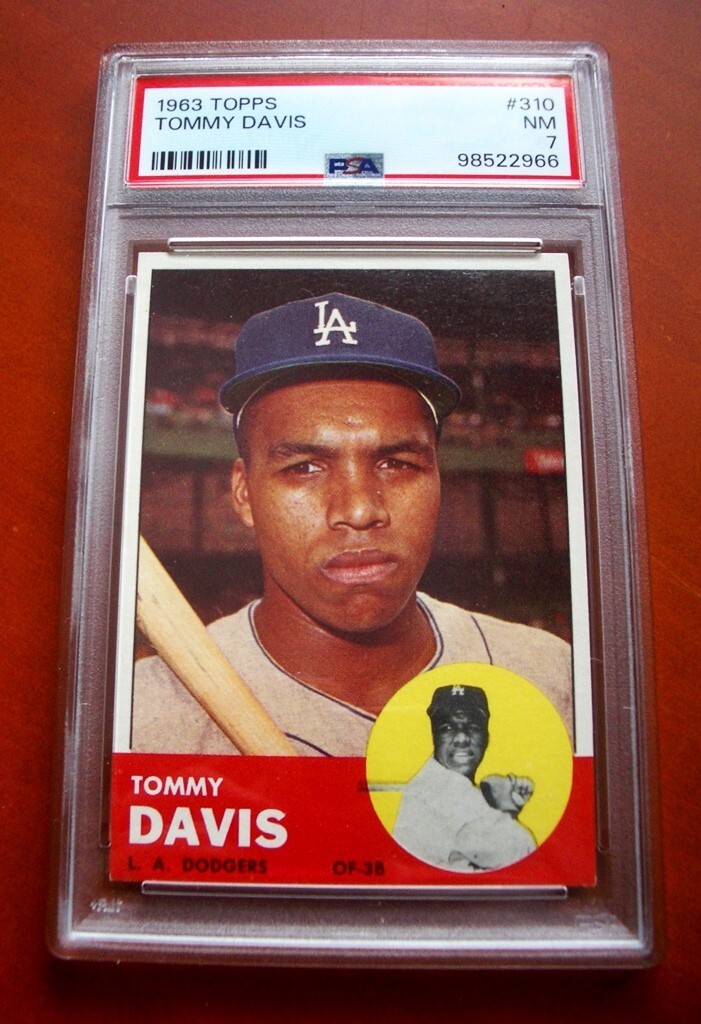 1963 Topps #310 Tommy Davis LOS ANGELES DODGERS ~ PSA 7
